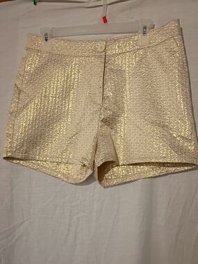 Metallic Gold Textured Short Shorts, Sz 10, NWOT